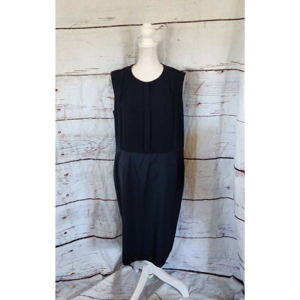 Boss‎ Hugo Boss Darlane Wool Blend Sleeveless Navy Blue Dress Size 14